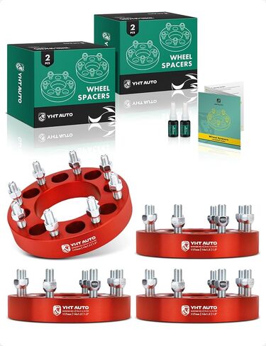 YHTAUTO 8x6.5 to 8x180 Wheel Adapters 1.5 inch Fits Chevy, GMC, Silverado Sierra 2500 3500 HD 1999-2010, C/K, Suburban, Savana, Express, 8 Lug Tire Spacers w/ M14x1.5 & 12.9 Studs, 117 mm Bore 2PCS in Saudi Arabia