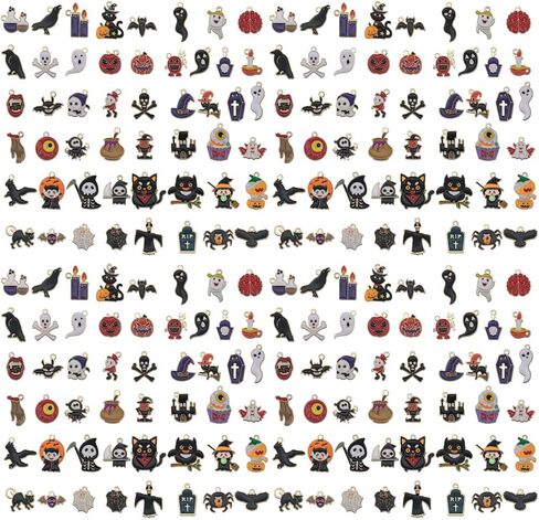 Sailanzi 48 قطعة من سبائك المينا على شكل بيضة عيد الفصح وأرنب موجة شريطية قلادة صناعة المجوهرات DIY سلسلة المفاتيح أقراط قلادة تصميم مختلف سحر لصنع المجوهرات وقلادة الأساور (HK752) in Kuwait