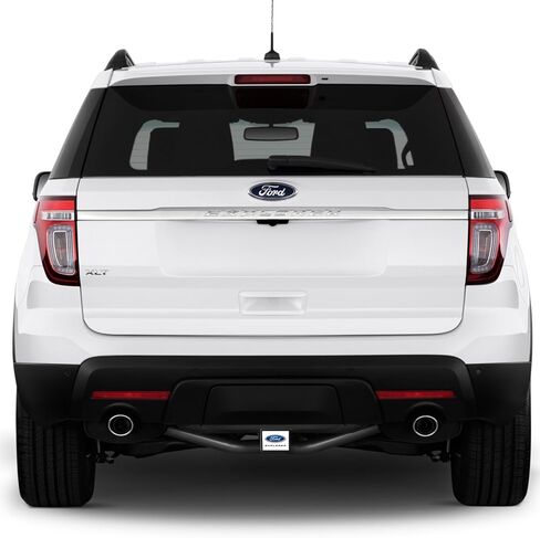 iPick Image, Compatible with - Ford Explorer UV Graphic White Metal Plate on ABS Plastic 2 inch Tow Hitch Cover in Saudi Arabia