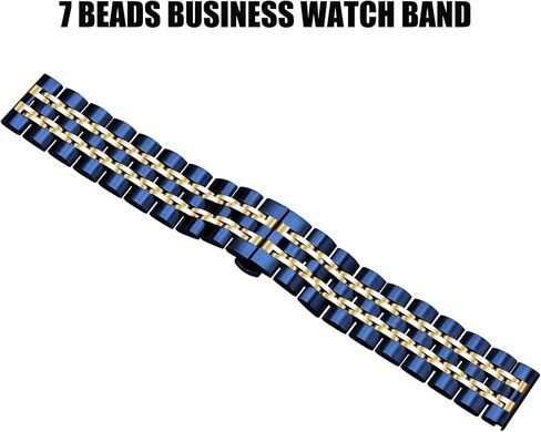 Juntan 7 Beads Quick Release Watch Band, 20mm 22mm Stainless Steel Watch Strap for Men Women, Adjustable Business Metal Watch Bracelet with Butterfly Clasp Multiple Colors in Kuwait