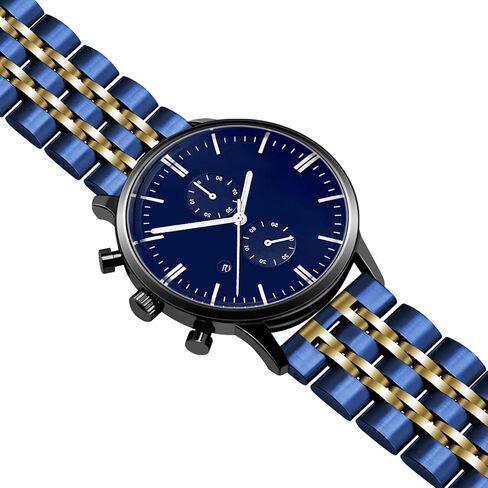 Juntan 7 Beads Quick Release Watch Band, 20mm 22mm Stainless Steel Watch Strap for Men Women, Adjustable Business Metal Watch Bracelet with Butterfly Clasp Multiple Colors in Kuwait