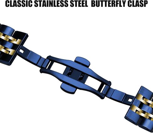 Juntan 7 Beads Quick Release Watch Band, 20mm 22mm Stainless Steel Watch Strap for Men Women, Adjustable Business Metal Watch Bracelet with Butterfly Clasp Multiple Colors in Kuwait