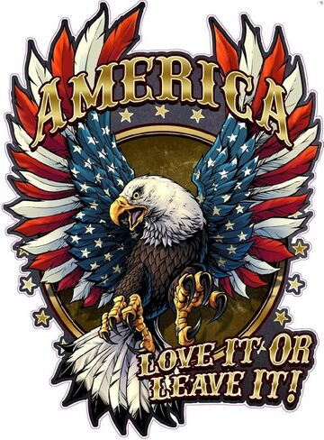 American Bald Eagle Flag Decal Sticker - 12 Inch - Vinyl Car Truck Bumper Patriotic Waterproof Decal Eagle for Car Truck Trailer SUV Van Outdoor Window Wall Laptop Tablet Cup Glass Any Smooth Surface in Saudi Arabia