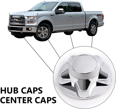 G-PLUS Chrome Wheel Hub Center Caps Cover Replacement with 7" Cap Compatible with 1997-2003 Ford F150/Fit 1997-2003 Ford Expedition 4pcs in Saudi Arabia