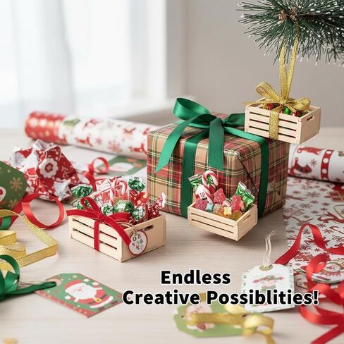 Veemoon 5pcs Small Crafts Wood Crates Basket, Miniature Dollhouse Christmas Furniture Decoration Accessories Paintable Mini Storage Box Rustic Display Wood Crates for Organizing Small Items (1.5×1") in Saudi Arabia