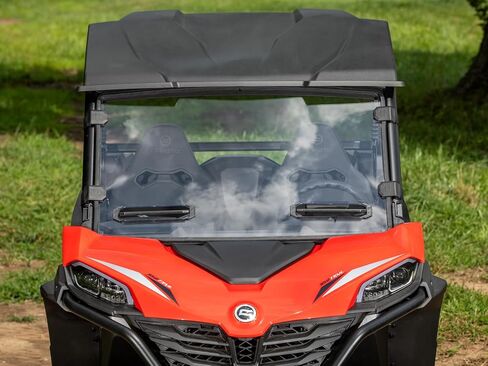 زجاج أمامي كامل بفتحات تهوية ومقاوم للخدش من SuperATV لـ CFMOTO ZForce 950 Trail | مصنوعة من البولي كربونات مقاس 1/4 بوصة | تأتي كاملة مع جميع الأجهزة لسهولة التركيب | تتضمن سدادة لمبة مثبتة مسبقًا in Saudi Arabia