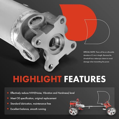 مجموعة عمود الدفع الخلفي الكامل A-Premium متوافقة مع Ford F-150 F150 2011 2012 2013 2014، 6.2L، قاعدة عجلات 145.0 بوصة in Saudi Arabia