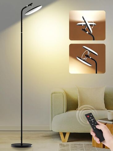 Floor Lamps for Living Room, 32W/3200LM Super Bright LED Floor Lamp with Remote Control, Modern Stepless Dimmable, 67" Tall Standing Lamp, 350° Rotating Head Reading Floor Lamp for Bedroom, Office in Saudi Arabia