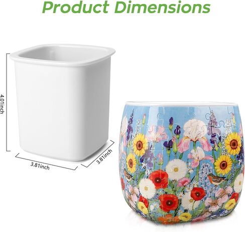 3D Puzzle Vase, 96 Unique Succulent Flower Vase Puzzle Pieces for Adults, Curved Plastic Vase Exquisite Decorative Gift for Flower Arrangements and Home Decoration,Crafts for Adults (Various Flowers) in Kuwait