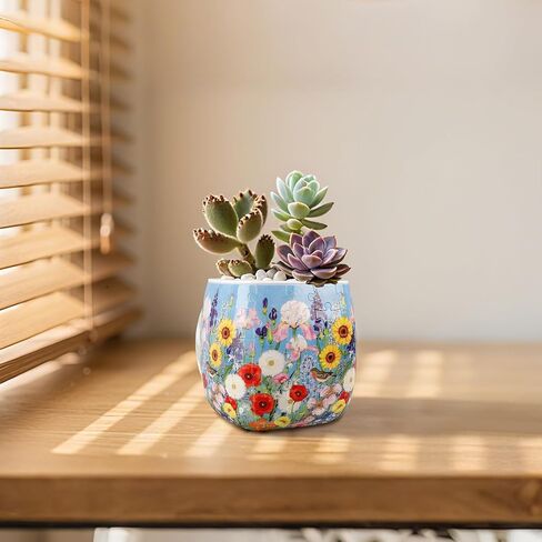 3D Puzzle Vase, 96 Unique Succulent Flower Vase Puzzle Pieces for Adults, Curved Plastic Vase Exquisite Decorative Gift for Flower Arrangements and Home Decoration,Crafts for Adults (Various Flowers) in Kuwait