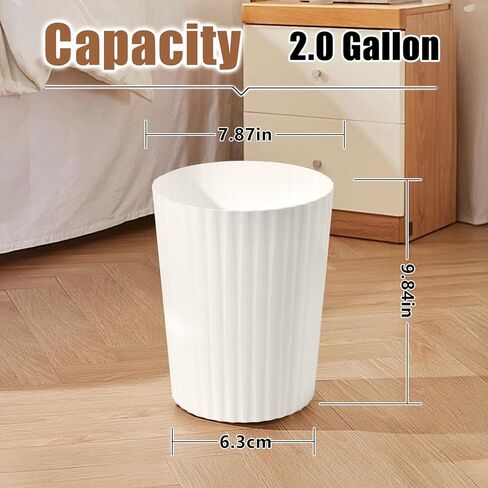 Small Platic 2 Gallon Trash Can - Compact Wastebin for Bathroom, Kitchen, Office, Home Use - Purple in Saudi Arabia