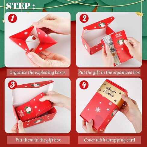 Surprise Gift Boxes for Money, 2025 Newly Folding Pop-Up Explosion Box for Christmas Birthday Anniversary Valentine Proposal (12 Box, Red) in Saudi Arabia