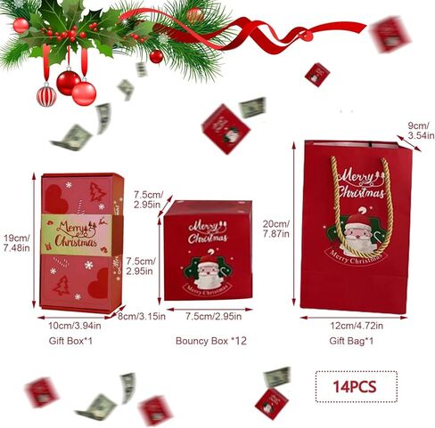 Surprise Gift Boxes for Money, 2025 Newly Folding Pop-Up Explosion Box for Christmas Birthday Anniversary Valentine Proposal (12 Box, Red) in Saudi Arabia