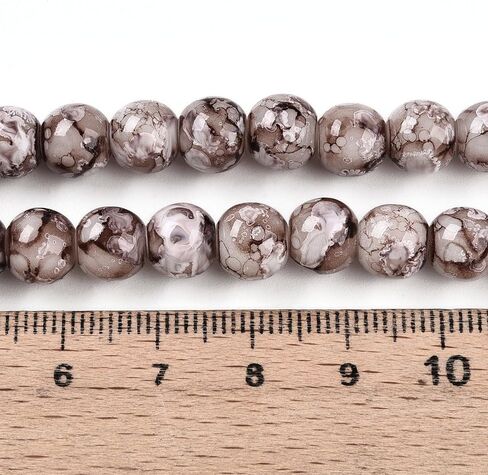 100 قطعة 8 مم خرز زجاجي دائري غير شفاف للخبز خرز زجاجي فضفاض DIY للأقراط وقلادة وسوار وصناعة المجوهرات، بنفسجي داكن in Kuwait