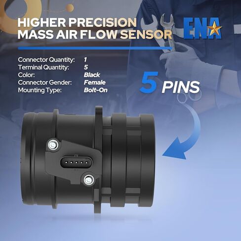 ENA Mass Air Flow Sensor Meter MAF Compatible with Audi A4 A5 A6 Q3 Quattro Volkswagen VW Eos Jetta 2010 2011 2012 2013 2014 2015 2016 Replacement for 06J906461D 245-1282 MAS0402 MAF0116 in Saudi Arabia
