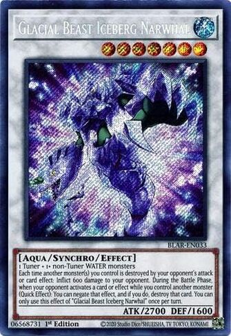 Glacial Beast Iceberg Narwhal - BLAR-EN033 - Secret Rare - 1st Edition in Saudi Arabia