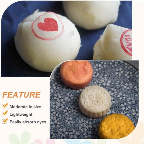 HARFINGTON 2pcs Wood Pottery Tools Stamps 0.8" Dia 2" Length Wood Block Print Stamps Heart Pattern for Cookie Cake Dessert in Saudi Arabia