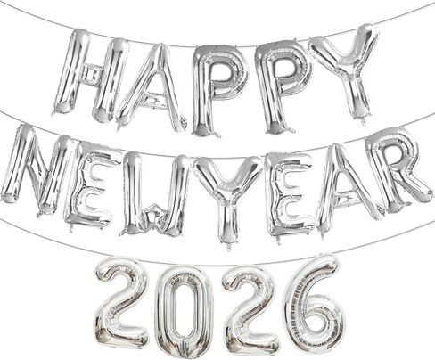 Gold HAPPY NEW YEAR 2026 Balloons, 16 Inch 2026 Happy New Year Balloons Eve Party Supplies, New Years Decorations, NYE New Years 2026 Balloons in Saudi Arabia