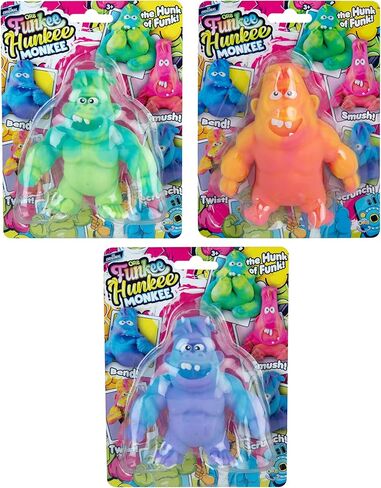 ORB Funkee Monkee Squishy Monkey Mega Hunkee 3 Pack - Stretchy Hunky Funky Monkey Squishy Toys - Squishy Gorilla, Splat Monkey Stress Toys - Funny Collectible Fidget Toys and Gifts for Kids and Adults in Saudi Arabia