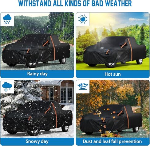 Waterproof Truck Cover Custom Fit for Ford F-150 1997–2025, All-Weather Outdoor Pickup Cover with Zipper Door & Windproof Straps – Fits Trucks up to 242" with 5.5ft, 6.5ft & 8ft Beds in Saudi Arabia