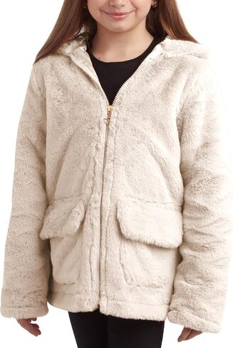 URBAN REPUBLIC Girls' Jacket - Faux Fur Plush Teddy Coat with Hood in Kuwait