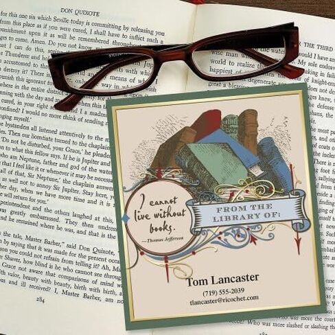 لوحات كتب مخصصة ذات طابع أثري - مجموعة مكونة من 36 قطعة، مقاس 3 × 3 ⅝ بوصة، ملصقات كتب ذاتية اللصق مخصصة، من Colourful Images in Saudi Arabia
