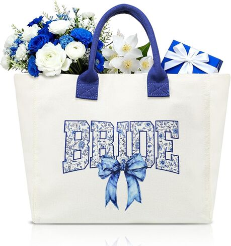 Bride Tote Bag Bride Shower Wedding Gift Pearl Rhinestone Honeymoon Beach Tote Bag for Engagement Bachelorette Party in Kuwait