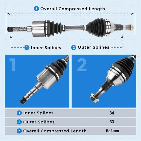 Front Passenger Side CV Axle Assembly for 2001-2005 Pontiac Aztek AWD for 2002-2006 Buick Rendezous AWD 3.4L 3.5L in Saudi Arabia