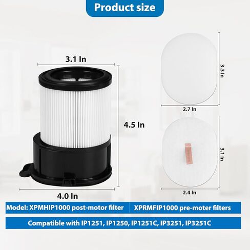 فلتر بديل YUEFENG لمكنسة Shark Detect Pro Max المستقيمة AZ4000 AZ4002 AZ4000C - 2 عبوة من مرشحات HEPA + 4 عبوات من الإسفنج واللباد in Kuwait