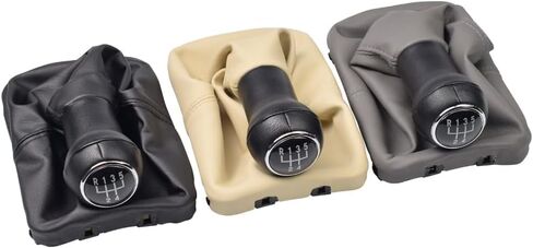 5 Speed Gear Stick Shift Knob Leather Boot for VW Beetle 1998 1999 2000 2001 2002 2003 2004 2005 2006 2007 2008 2009 2010 (Black) in Kuwait