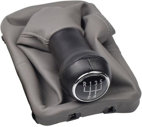 5 Speed Gear Stick Shift Knob Leather Boot for VW Beetle 1998 1999 2000 2001 2002 2003 2004 2005 2006 2007 2008 2009 2010 (Black) in Kuwait