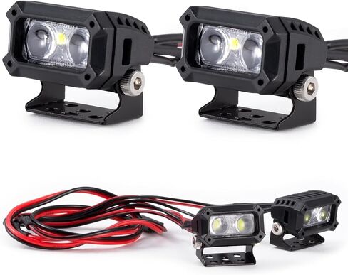 أضواء الزاحف RC LED المصباح الأمامي 18 مم أجزاء ترقية لـ 1/10 محوري SCX10 90046 TRX4 TRX6 Wraith Redcat Gen8 RC ملحقات السيارة الزاحفة (أبيض) in Kuwait
