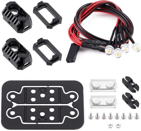 أضواء الزاحف RC LED المصباح الأمامي 18 مم أجزاء ترقية لـ 1/10 محوري SCX10 90046 TRX4 TRX6 Wraith Redcat Gen8 RC ملحقات السيارة الزاحفة (أبيض) in Kuwait