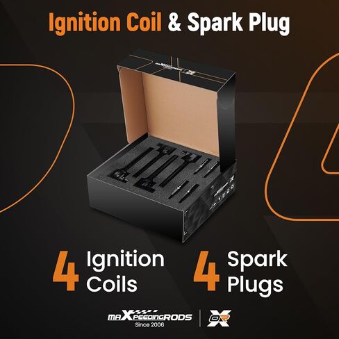 maXpeedingrods UF-749 Set of 4 Ignition Coil Pack and Iridium Spark Plugs Fit for Honda Civic 2016-2020 for Honda Fit 2015-2019, Ignition Coil Kit Replaces 305205R0003 305205R0013 in Saudi Arabia