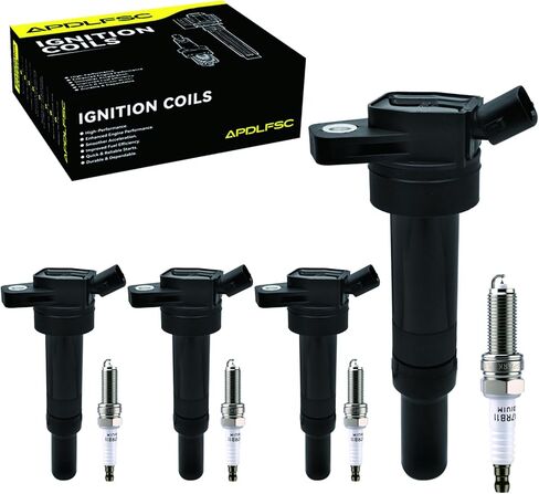 UF651 97390 Ignition Coil Iridium Platinum Spark Plugs Set for 2011 2012 2013 2014 2015 2016 Hyundai Elantra Coupe Elantra GT Tucson, 2014-2016 Kia Forte Soul 1.8L 2.0L L4 - Set of 4 in Saudi Arabia