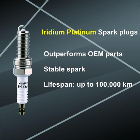 UF651 97390 Ignition Coil Iridium Platinum Spark Plugs Set for 2011 2012 2013 2014 2015 2016 Hyundai Elantra Coupe Elantra GT Tucson, 2014-2016 Kia Forte Soul 1.8L 2.0L L4 - Set of 4 in Saudi Arabia
