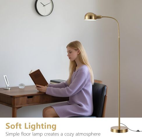 Adjustable Floor Reading Lamp Standing Lamps with Remote Control Gooseneck and Rotatable Shade, Modern for Living Room Bedroom Study Room Office Hotel in Saudi Arabia