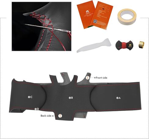 MEWANT Hand Sewn Steering Wheel Cover Wrap for Toyota Santo Steering Wheel Accessories for Toyota Car Steering Wheel Accessories in Saudi Arabia