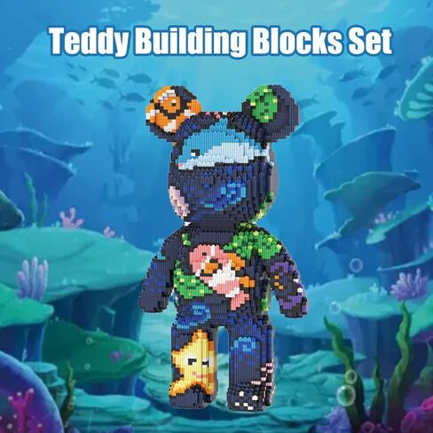 Teddy Blocks Bear Micro Building Blocks Set (6880 Pieces) Underwater World Brick with Storage Drawer, Gift for Adults and Kids in Saudi Arabia