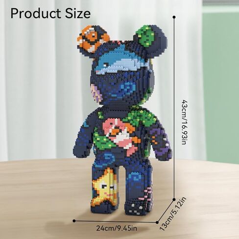 Teddy Blocks Bear Micro Building Blocks Set (6880 Pieces) Underwater World Brick with Storage Drawer, Gift for Adults and Kids in Saudi Arabia