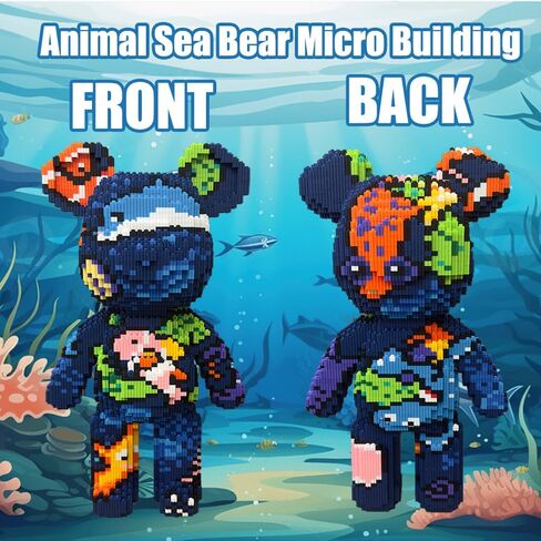 Teddy Blocks Bear Micro Building Blocks Set (6880 Pieces) Underwater World Brick with Storage Drawer, Gift for Adults and Kids in Saudi Arabia