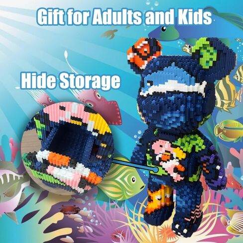 Teddy Blocks Bear Micro Building Blocks Set (6880 Pieces) Underwater World Brick with Storage Drawer, Gift for Adults and Kids in Saudi Arabia