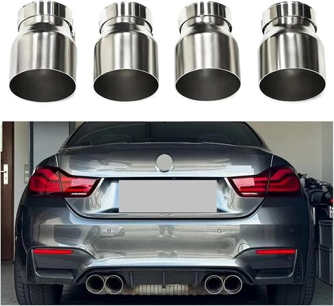 4 Pcs Lot Stainless Steel Exhaust Tips Compatible For BMW F87 M2 F80 M3 F82 F83 M4 Direct Plug Exhaust Tip Muffler Tip Tailpipe Nozzle(Rear Bumper B) in Saudi Arabia