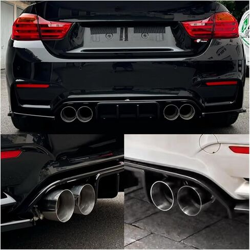 4 Pcs Lot Stainless Steel Exhaust Tips Compatible For BMW F87 M2 F80 M3 F82 F83 M4 Direct Plug Exhaust Tip Muffler Tip Tailpipe Nozzle(Rear Bumper B) in Saudi Arabia