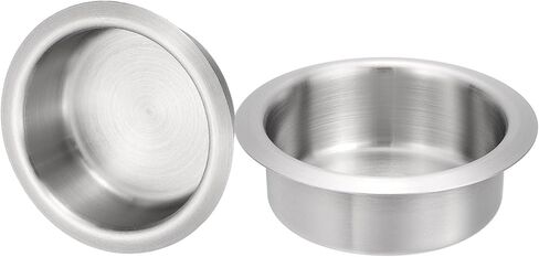 uxcell 2 Pcs 201 Stainless Steel Drop-in Cup, 1.38" x 4.2" Drink Can Holder Poker Table Cup Holder Insert for Sofa Boat Car Marine, Silver in Saudi Arabia
