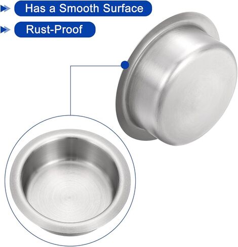 uxcell 2 Pcs 201 Stainless Steel Drop-in Cup, 1.38" x 4.2" Drink Can Holder Poker Table Cup Holder Insert for Sofa Boat Car Marine, Silver in Saudi Arabia