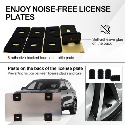 License Plate Cover, 2 Pack Clear License Plate Protector, Unbreakable Plastic Protective Shield with Screws Caps for Front Rear Car Tags, Fits Standard US Plate in Saudi Arabia