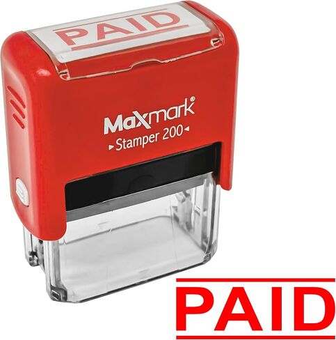MaxMark Paid Self Inking Office Stamp - Red Ink - 9/16" x 1 1/2" (14mm x 38mm) in Saudi Arabia