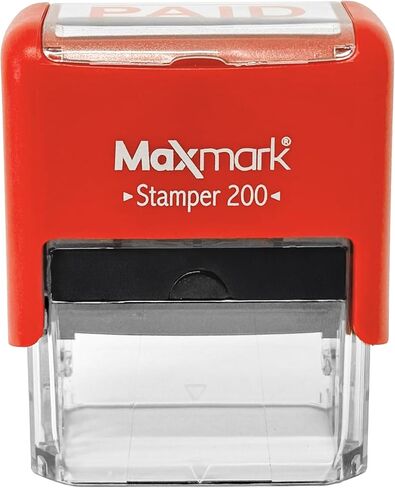 MaxMark Paid Self Inking Office Stamp - Red Ink - 9/16" x 1 1/2" (14mm x 38mm) in Saudi Arabia