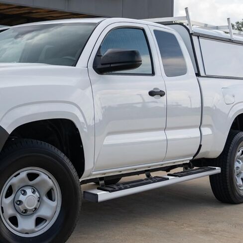 PM PERFORMOTOR 6.5" Running Boards Compatible with 2005-2023 Toyota Tacoma Extended Cab, Pair of Stainless Steel Side Rails Step Bars with 6 Pcs Brackets, Polished Chrome/Black in Saudi Arabia